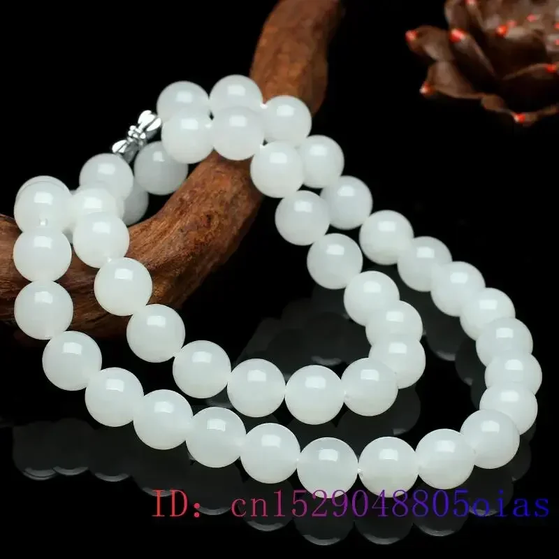 Jewelry Making With Stones - White Jade Beaded Necklace Beads Natural