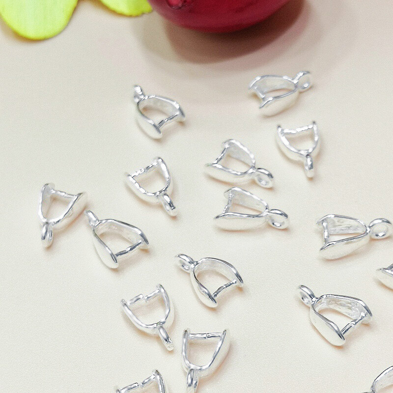 Jewelry Making With Stones - 50pcs Silver Plated Connector Pinch Bail