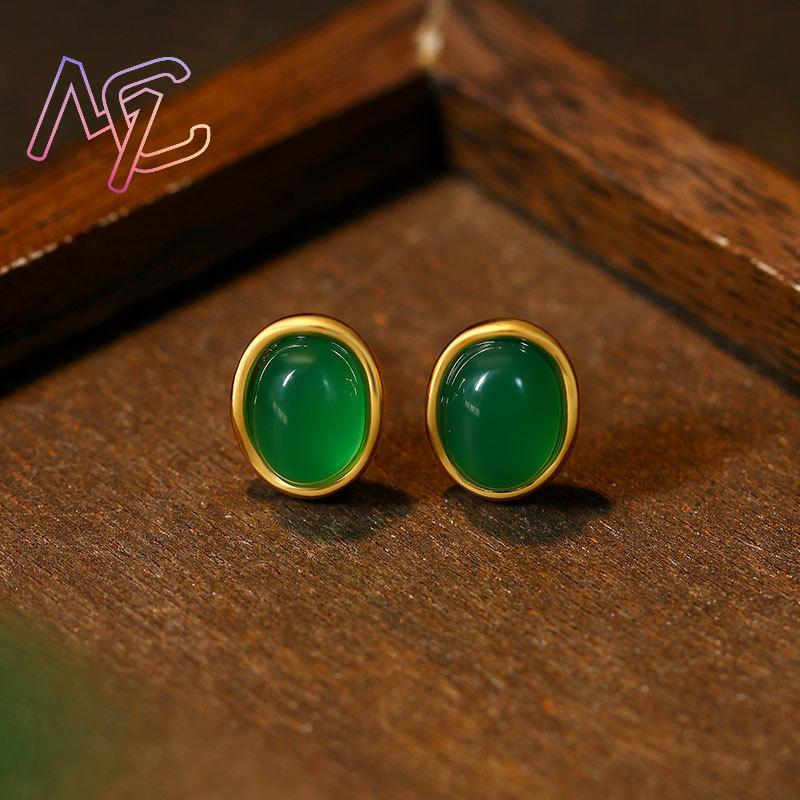 Green Natural Jade Earrings Ta - Jewelry Making With Stones recension och pris