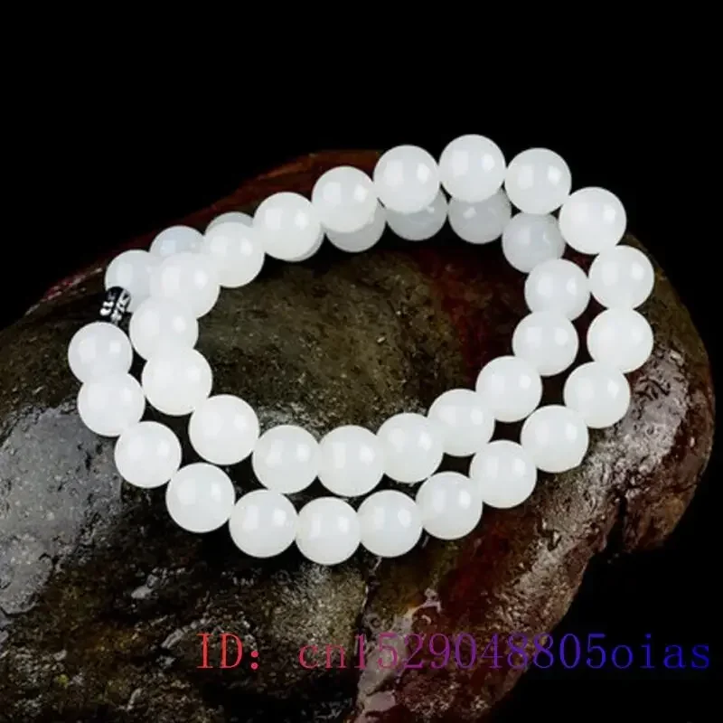 White Jade Beaded Necklace Bea - Jewelry Making With Stones recension och pris