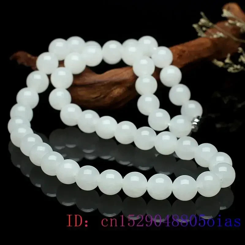 White Jade Beaded Necklace Bea - Jewelry Making With Stones recension och pris