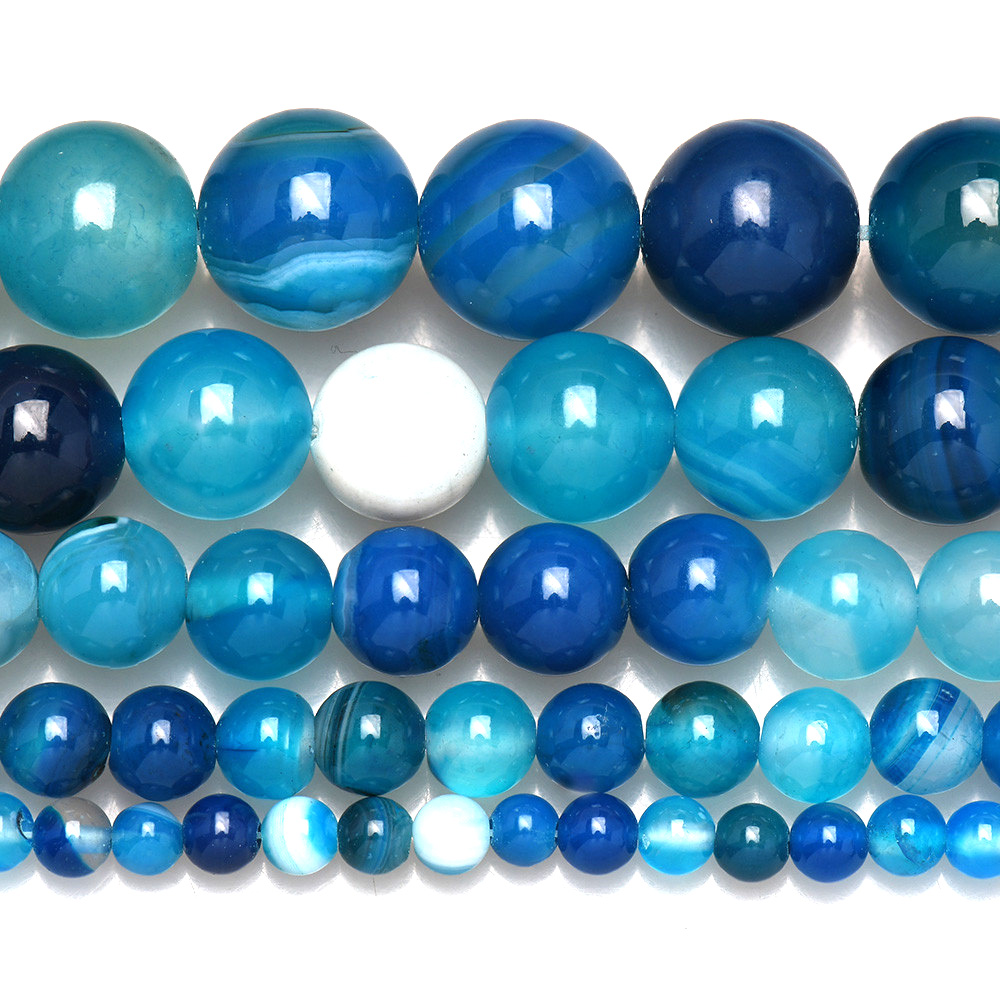 Natural Stone Banded Blue Lace - Jewelry Making With Stones recension och pris