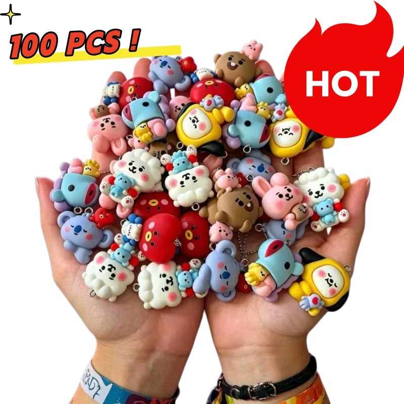 7pcs BT21 Resin Cartoon Charm  - Jewelry Making Necklaces recension och pris