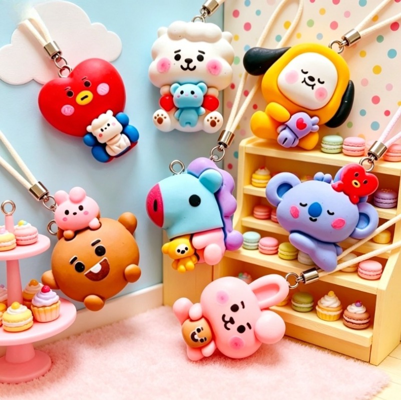 7pcs BT21 Resin Cartoon Charm  - Jewelry Making Necklaces recension och pris