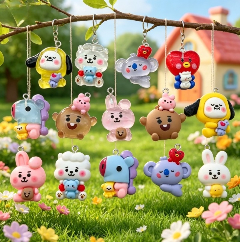 7pcs BT21 Resin Cartoon Charm  - Jewelry Making Necklaces recension och pris