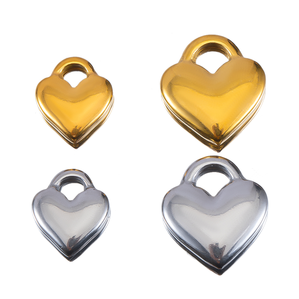 5pcs Glossy Heart Lock Charm S - Jewelry Making For Couples recension och pris