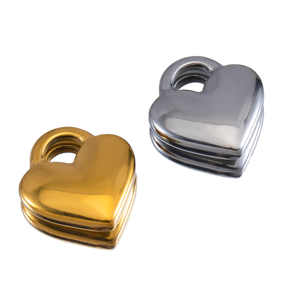 5pcs Glossy Heart Lock Charm S - Jewelry Making For Couples recension och pris
