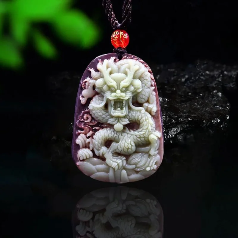 Purple Robe Jade Dragon Pendan - Jewelry Making Necklaces recension och pris